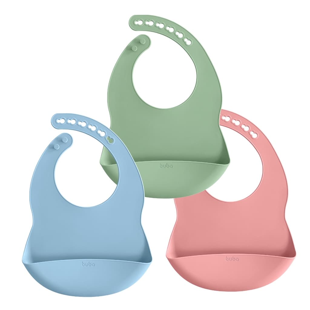 Babador Impermeável de Silicone Pega Migalhas para Bebês Introdução Alimentar