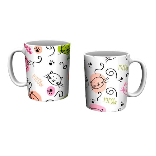 Caneca Personalizada Gato Desenho Meow - Pet