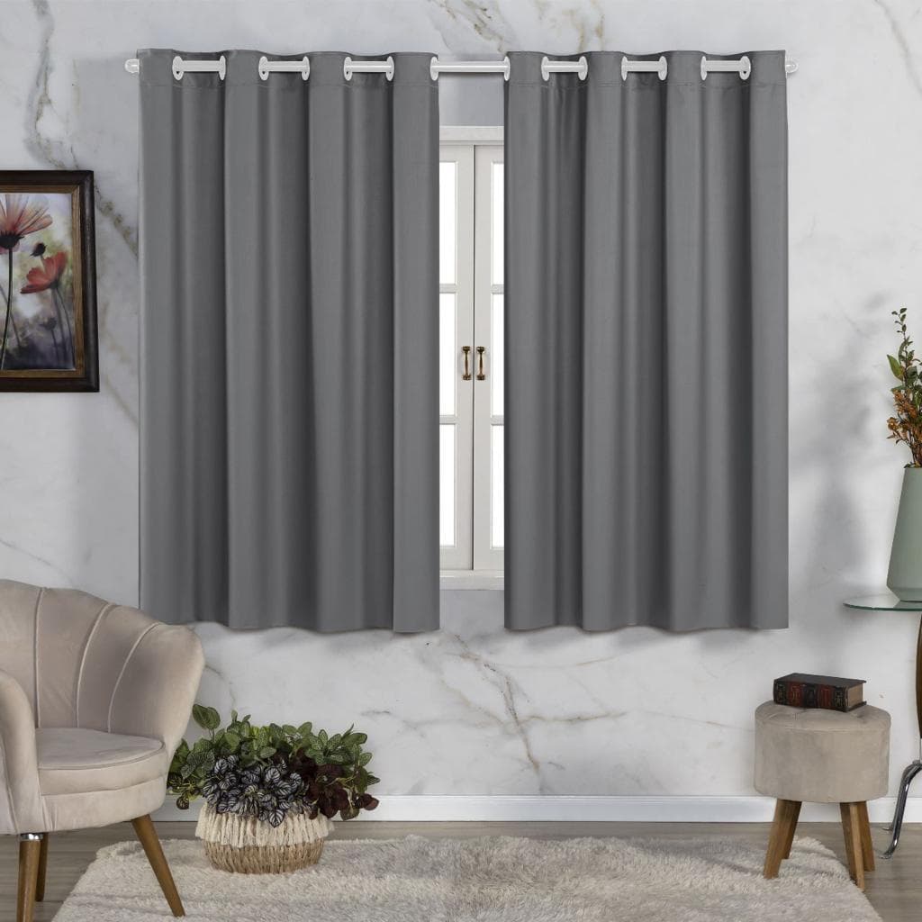 Cortina Blackout de PVC 2,00m x 1,30m Cinza Corta Luz