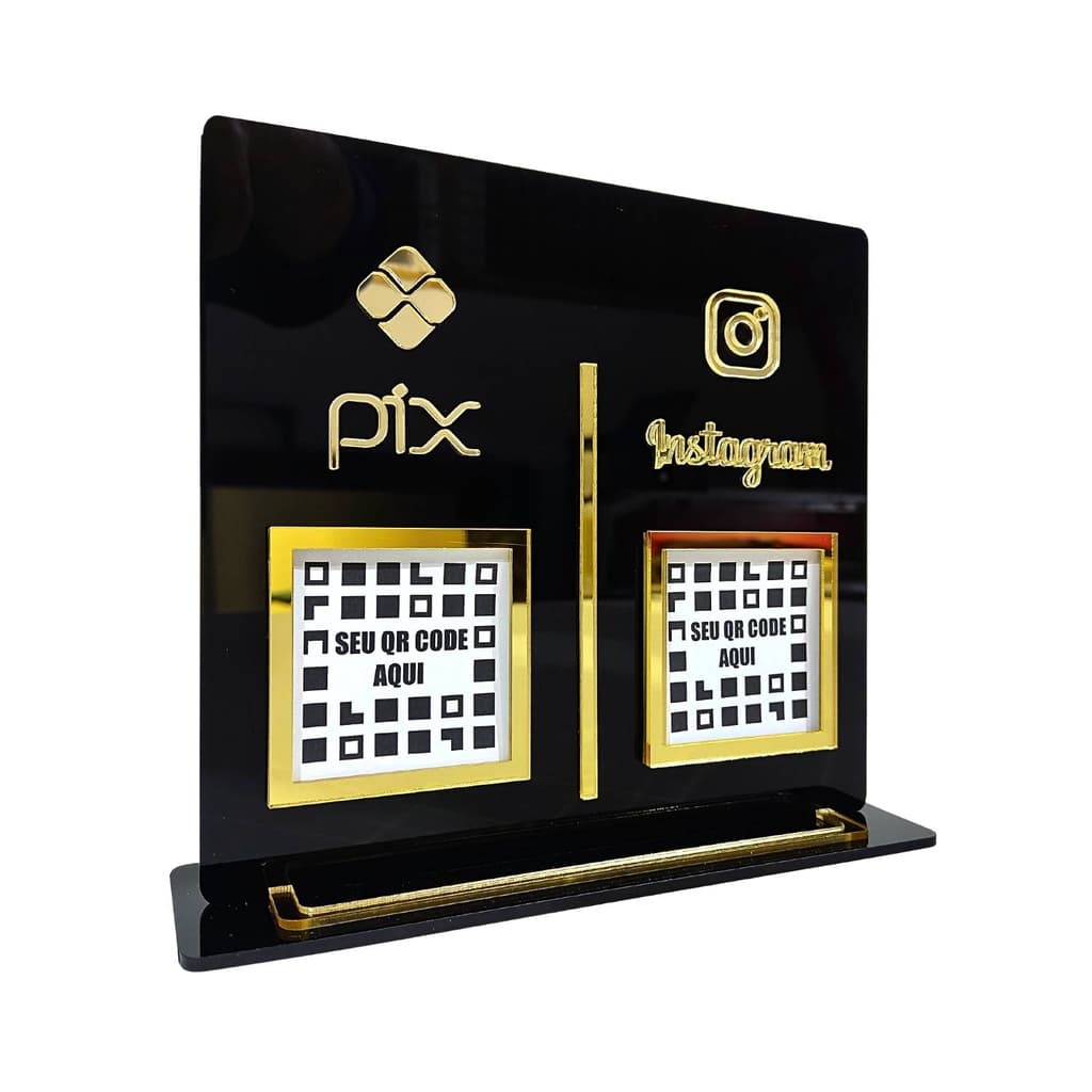 Placa Pix Instagram 2 QR Code, Display pagamento