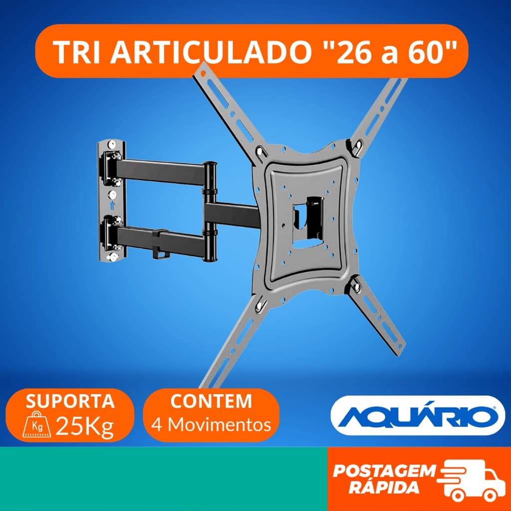 PROMOÇÃO LANÇAMENTO!!! - Suporte Articulado para Tv Até 60 Polegadas Aqúario SAV-4400