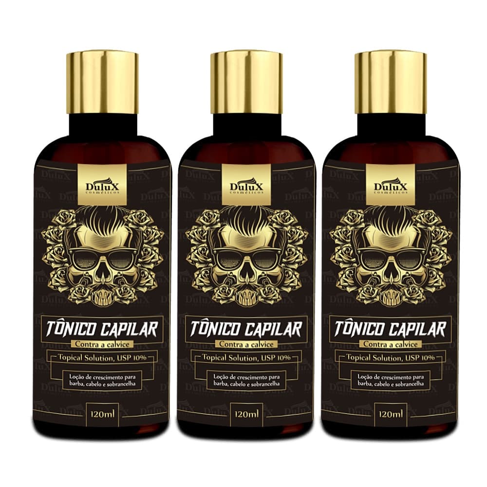 Tônico capilar Cresce Barba e Cabelo 3 Meses de tratamento 120ml Dulux