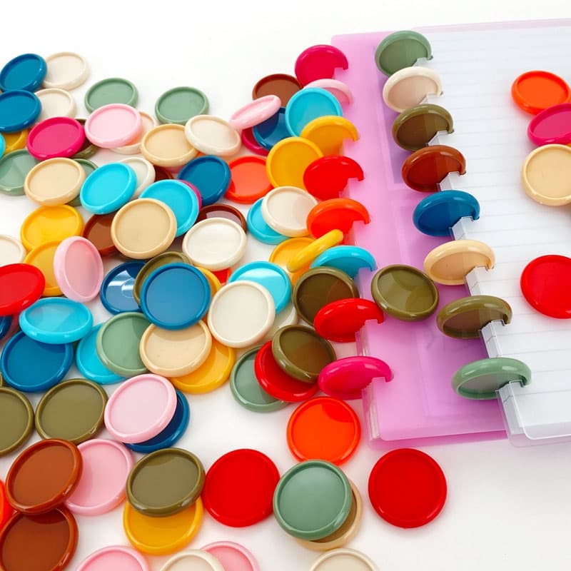 Pacote Com 11 Discos Plástico 24mm Para Caderno Inteligente