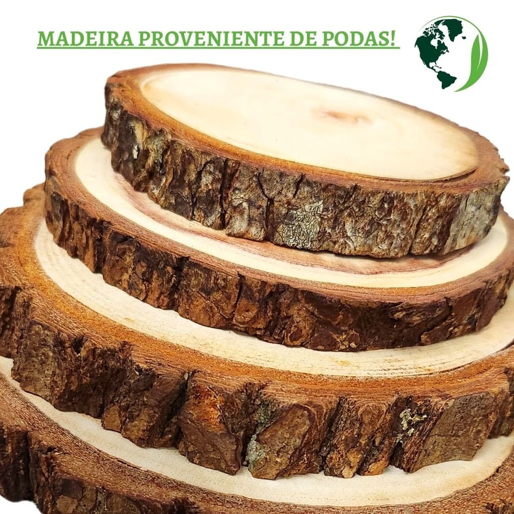 Bolacha Madeira Rústica  Madeira Natural Tamanho 30cm| Sousplat de madeira Rústica | Torinha Tora de Madeira Natural