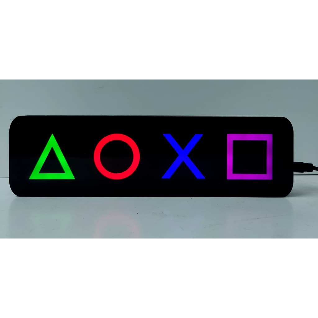 Luminária LED Parede Playstation Símbolos