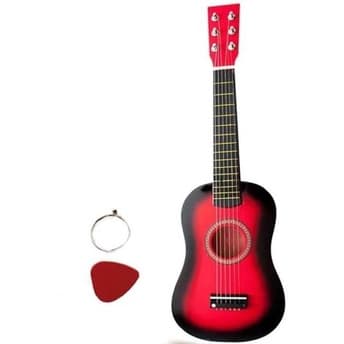 Mini Violão Infantil Acústico c/ Cordas De Aço Iniciantes (Vermelho)