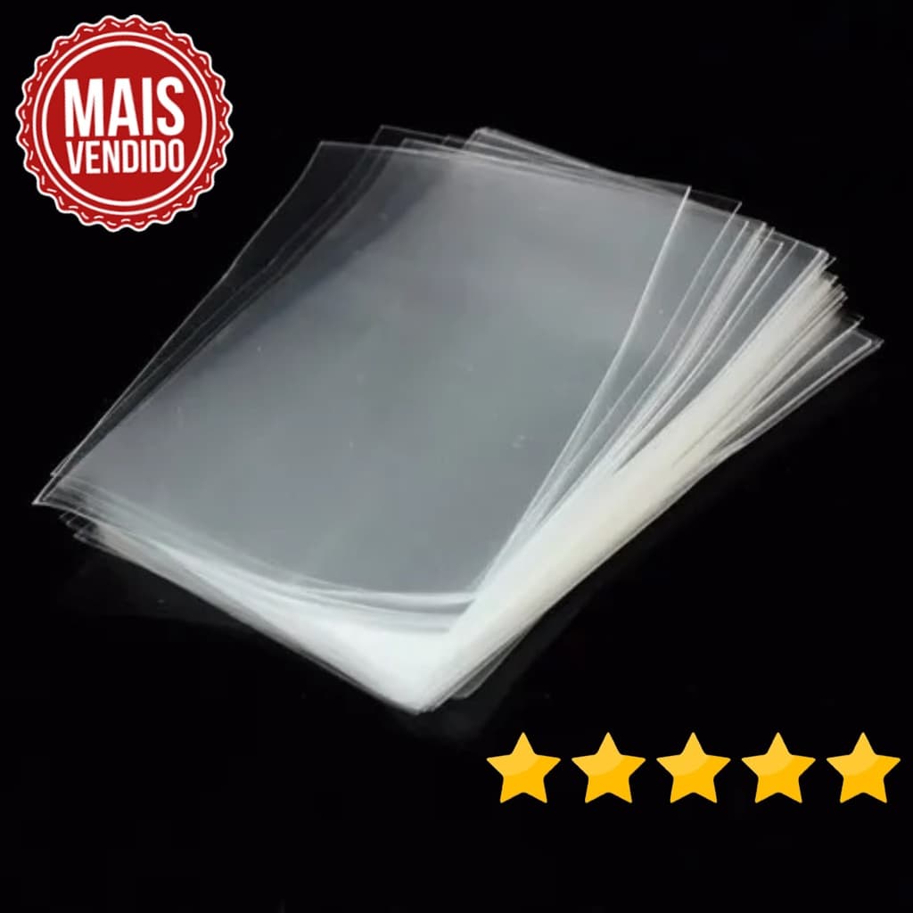 Saco PP. 100 Gramas de Plástico Transparente Brilhoso. Saquinho Cristal. Embalagem de Polipropileno.