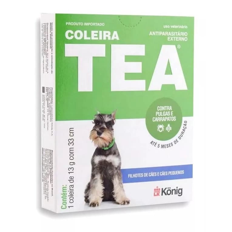 Coleira Antipulgas e Carapatos König Tea 327 - Porte Pequeno - KONIG