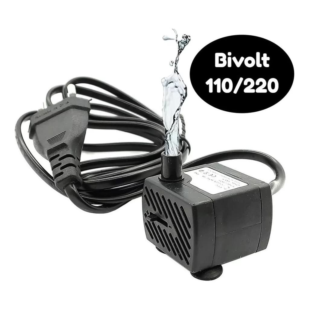 Mini Bomba De Ar Para Aquario Bivolt Vazão 150L/h Submersa