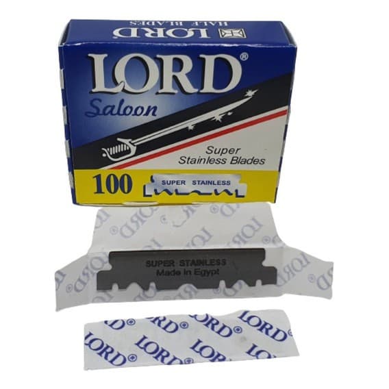 100 Lâminas Lord Aço Inoxidável Para Navalha Profissional Sobrancelha e Barba