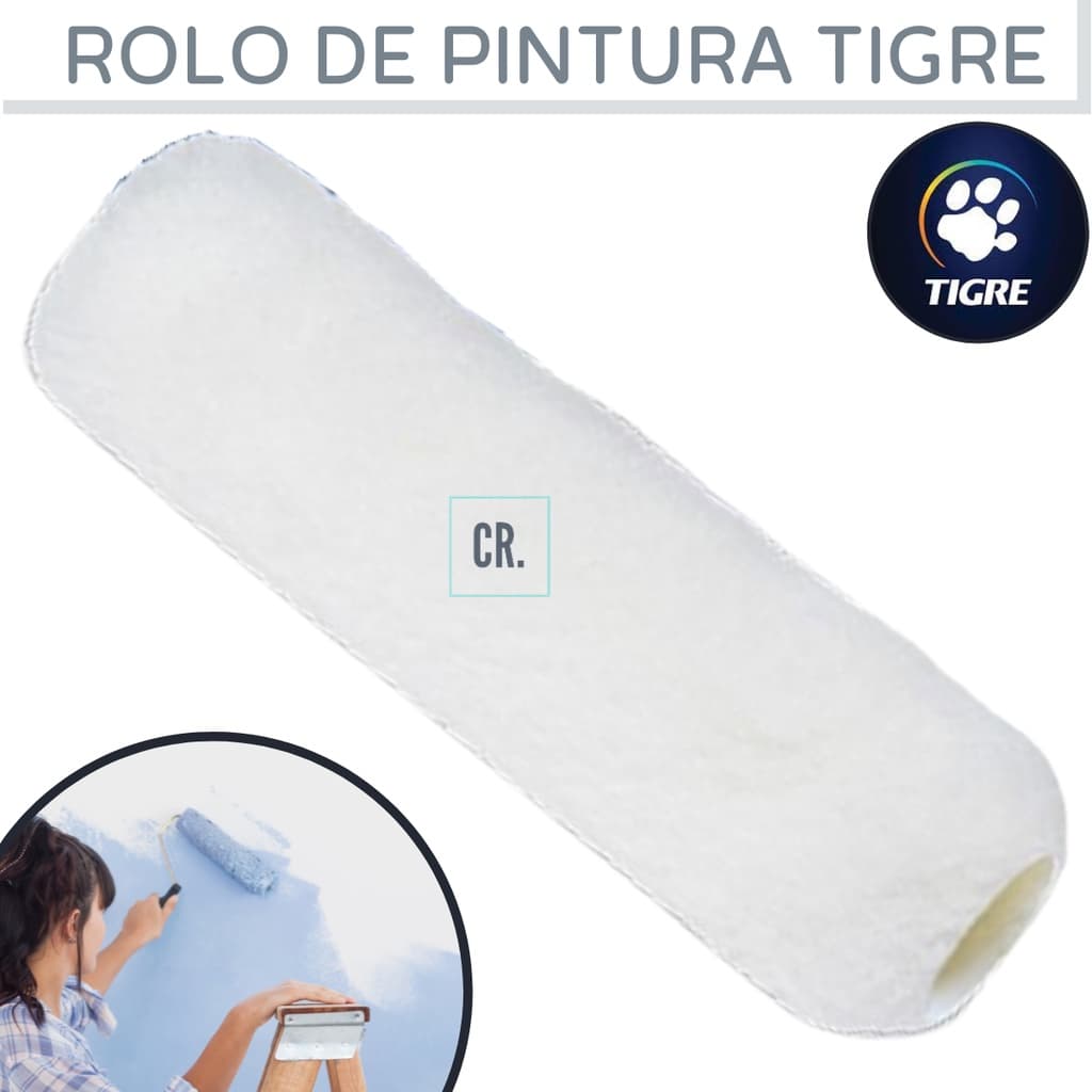 Rolo Para Pintura Tigre 23cm Rolo de Pintar Parede ou Pintura de Casa em Lã Sintética Ref.1312