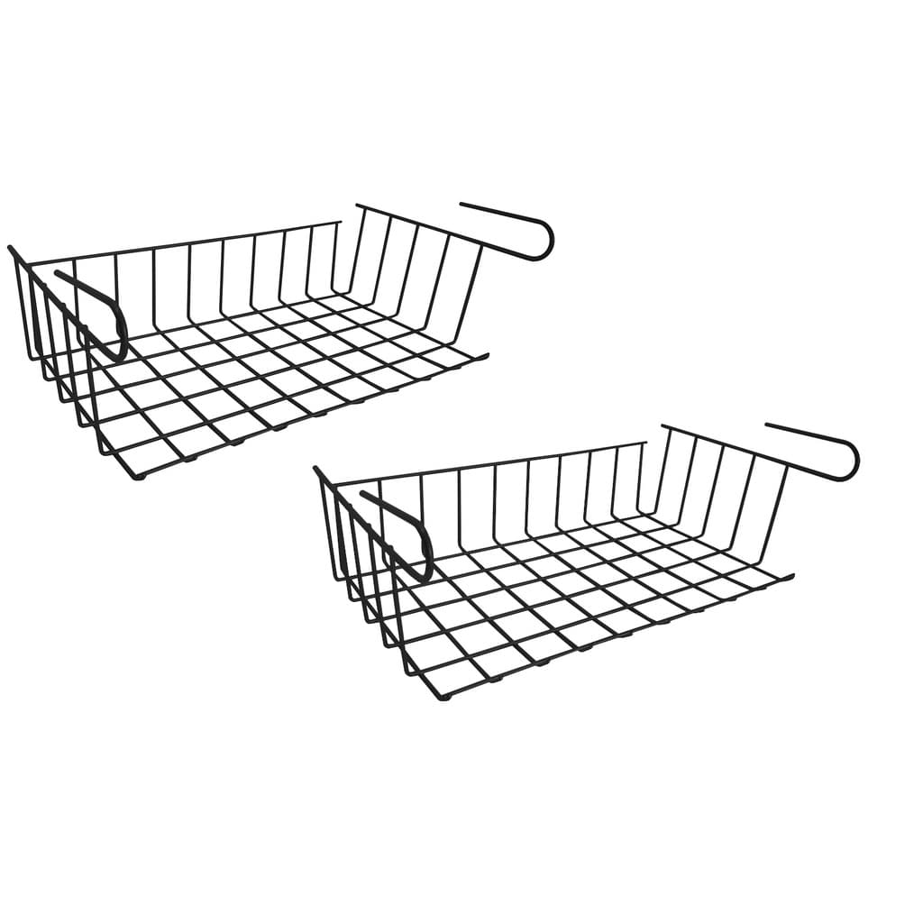 Kit 02 Cesto Gavetex Grande Aramado Organizador De Armário Prateleira Metaltru