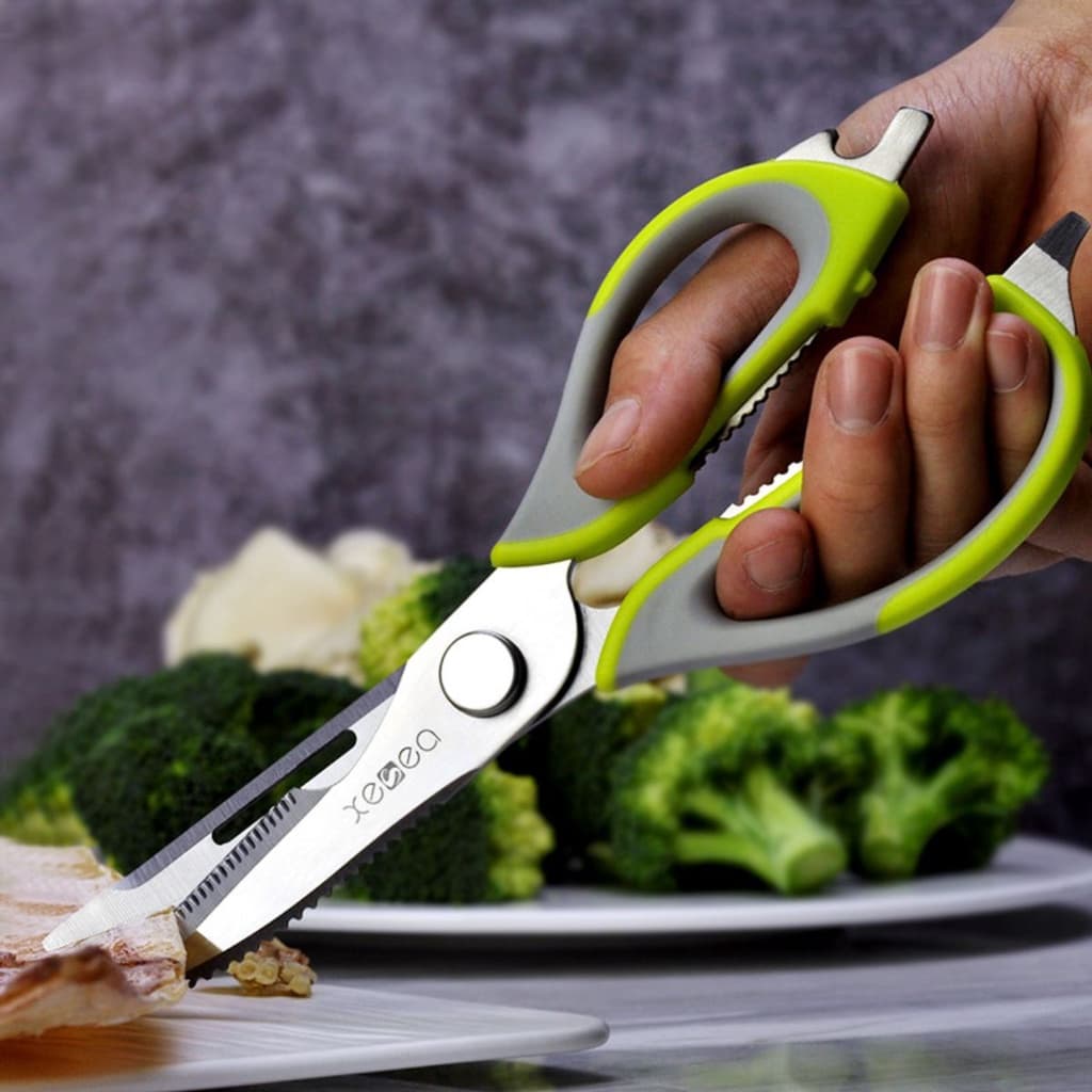 Tesoura De Cozinha 10 Em 1 Funções E Capa Magnética Oferta Culinária Multifuncional