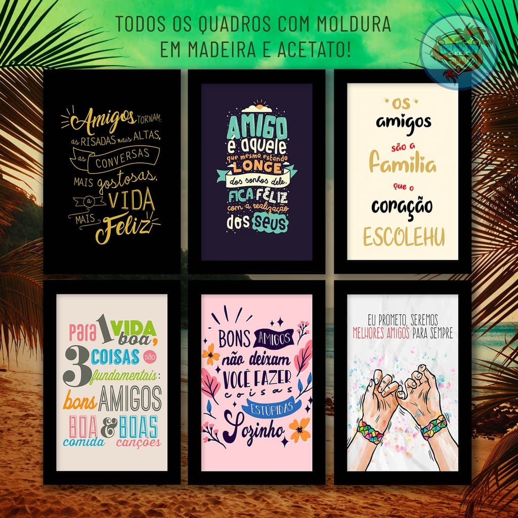 quadros decorativos placa tema Amizade lote 01 Amigos Girlfriend Boyfriend