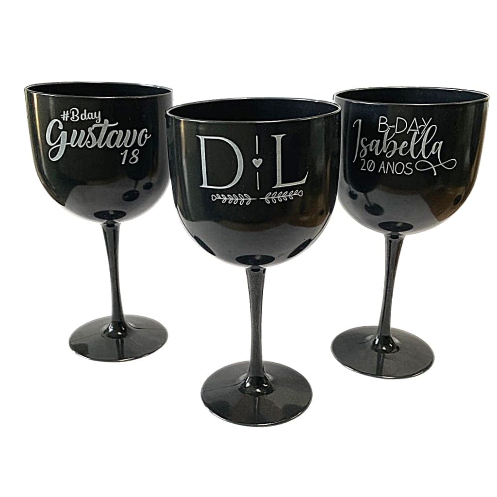 20 TAÇAS DE GIN PERSONALIZADAS  PRETA 450 ml