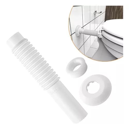 Tubo Flexível Ajustável Para Vaso Sanitário Branco/preto/metalizado
