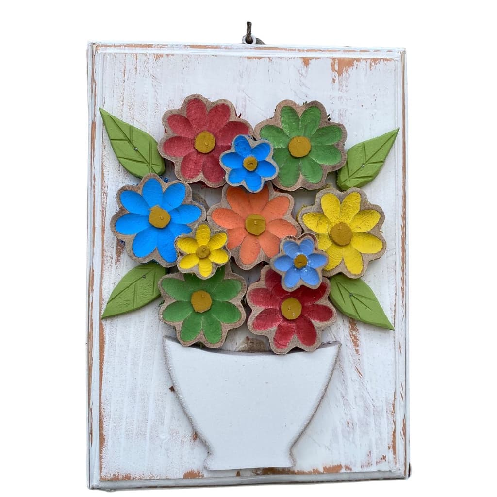 Quadro Parede de vaso de flores único decorativo madeira rustica decoração sala quarto parede, envio imediato, rústico, artesanal, flores, decoração, madeira, de parede, colonial, artesanal, decoração, moldura, quadrinho, enfeite de parede, presente
