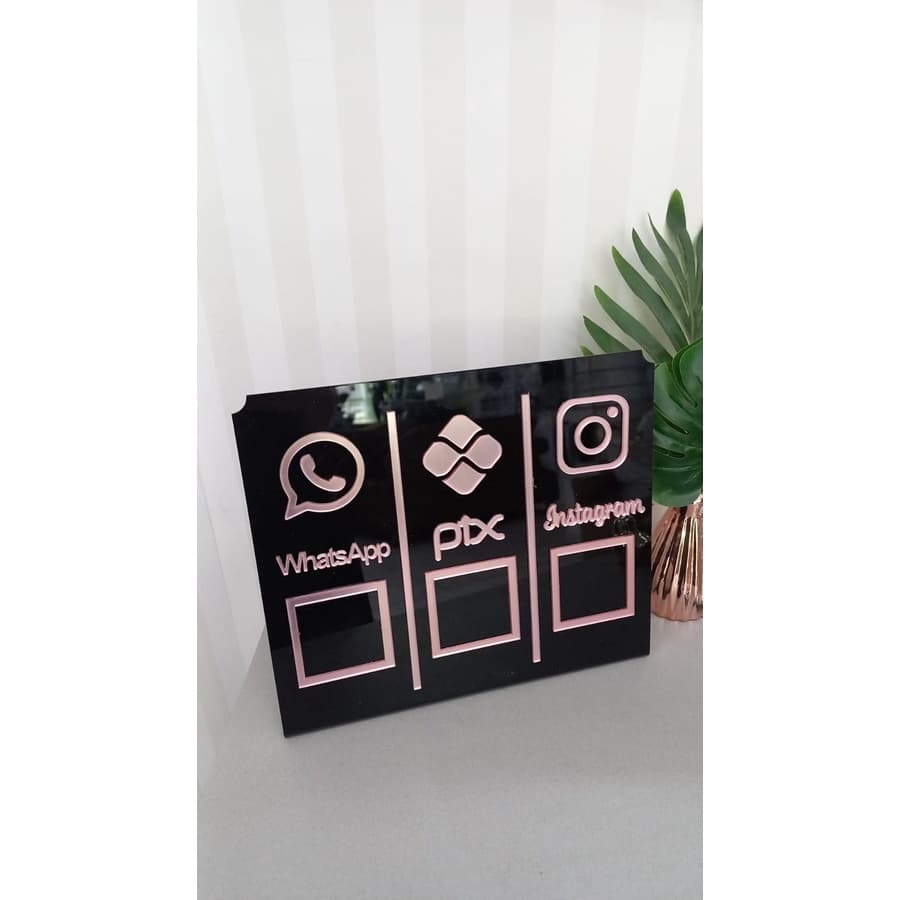 PLACA QR - CODE 03 EM 01- Pix, Instagram, WhatsApp