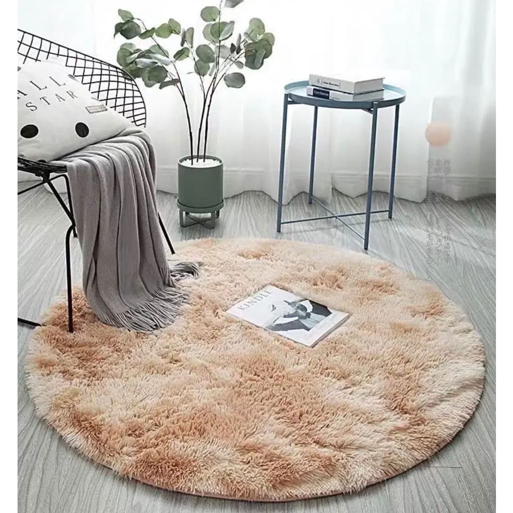 Tapete Super Peludo 1,30 Redondo Quarto Bebê - Fácil Lavar