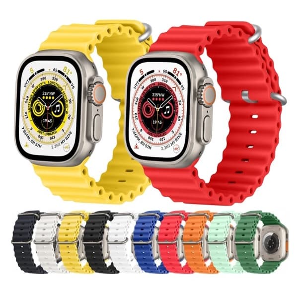 Pulseira Oceano Silicone Para w68 ultra max w28 pro w27 pro x8 e Iwo 42mm 44mm 45mm 49mm