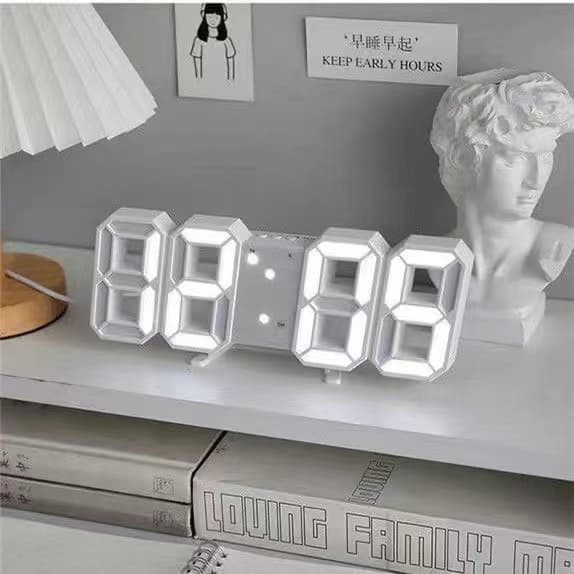 3d Led Relógio Parede Digital Luz Noturna Decoração