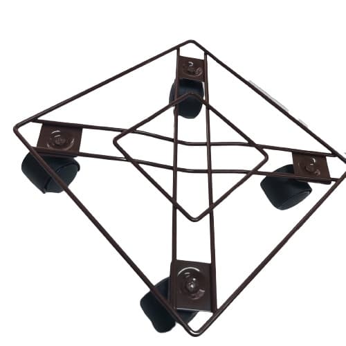 Base Suporte De Aço Com Rodinhas, Vaso De Plantas 19cm