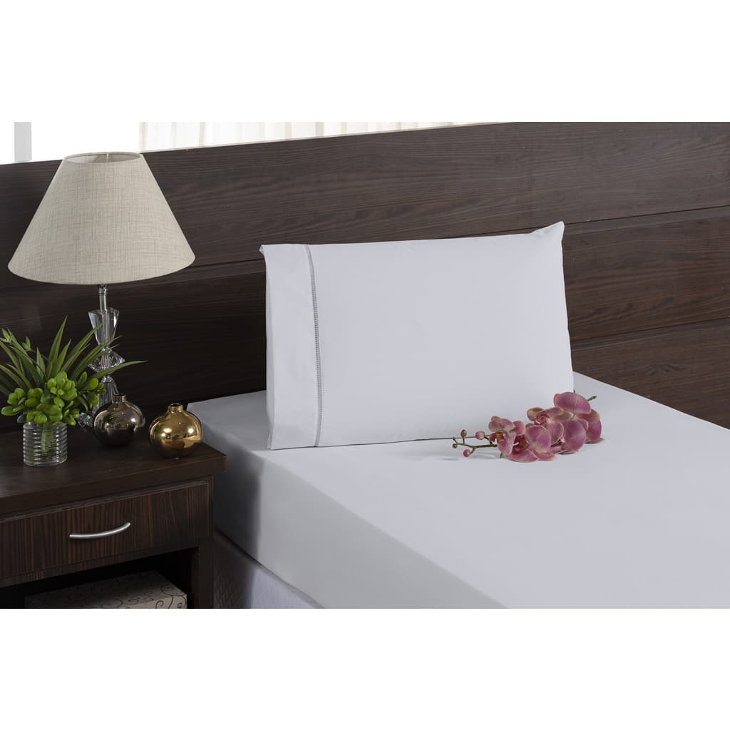 Jogo de Lençol Solteiro Micropercal 2 peças Ponto Palito 400 Fios Cama Solteiro Toque Macio Confortável Premium