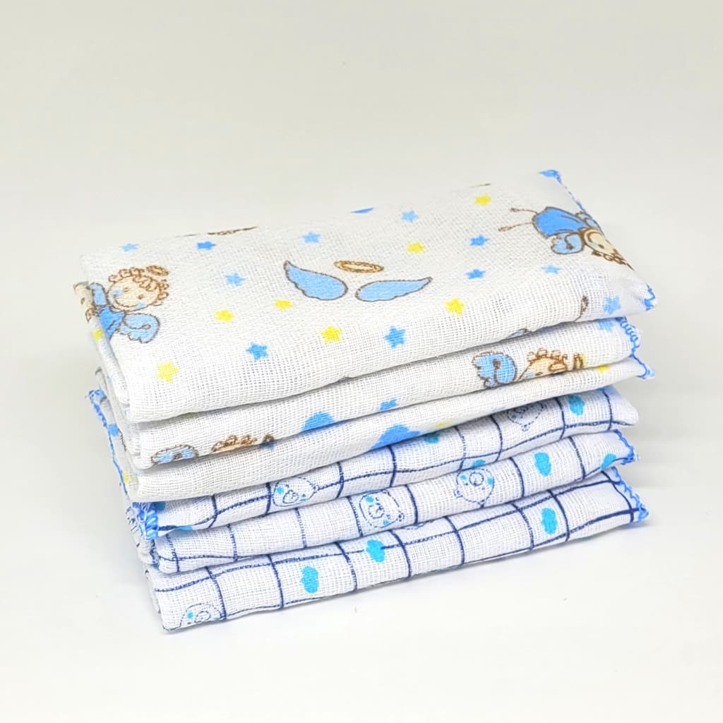 Pano de boca para bebê kit com 6 peças Fralda de Boca Babete 100% Algodão
