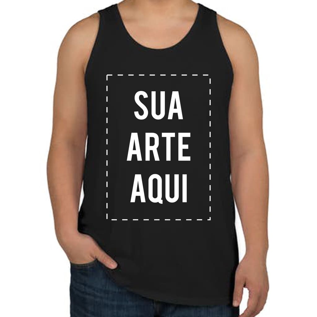 CAMISA REGATA PRETA PERSONALIZADA
