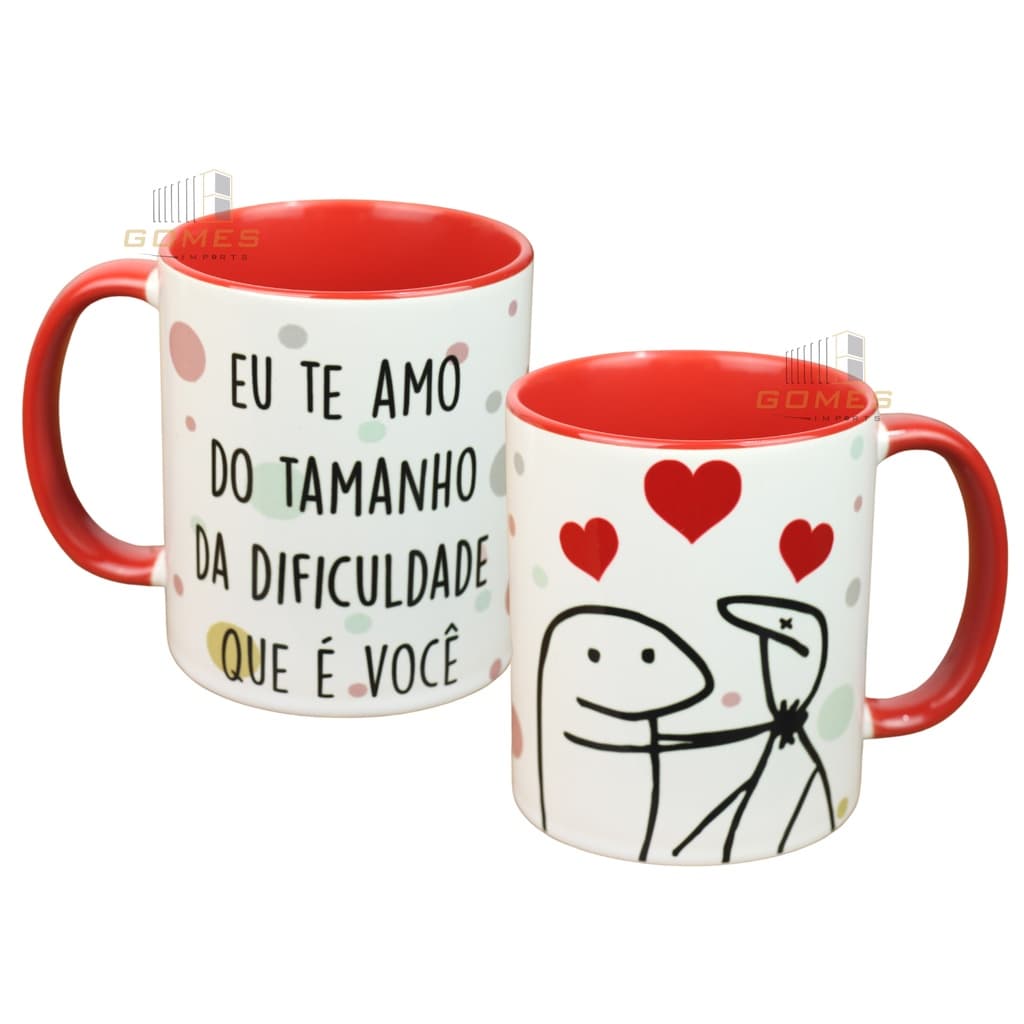 Caneca Personalizada Flork Meme Engraçado Paciencia Apaixonado Caneca Alça e Interno Colorido
