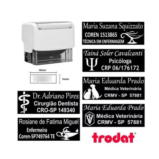 Carimbo Automático Personalizado Para Médico Professor Veterinários Farmacêutico Pedagógicos