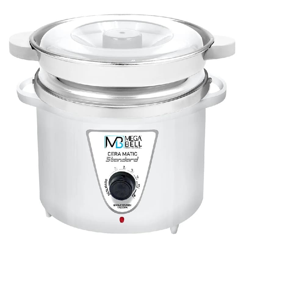 Panela Termocera para Depilação Standard 900g Bivolt Com Refil Todo Branco - Mega Bell (7214 MB)