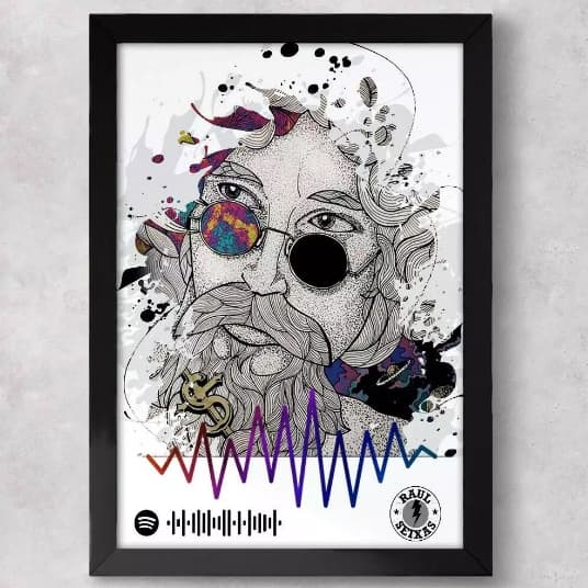 Quadro Decorativo Spotify Music Raul Seixas 90x70cm