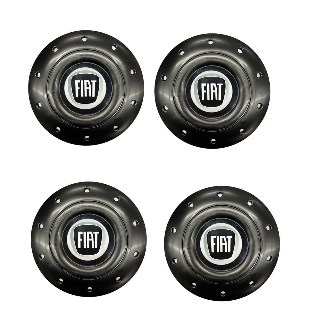 Jogo 4 Calota Centrais Amarok Fiat Preto Aro 13 14 Uno Palio Punto Centro de Roda 4 Furos 4x100