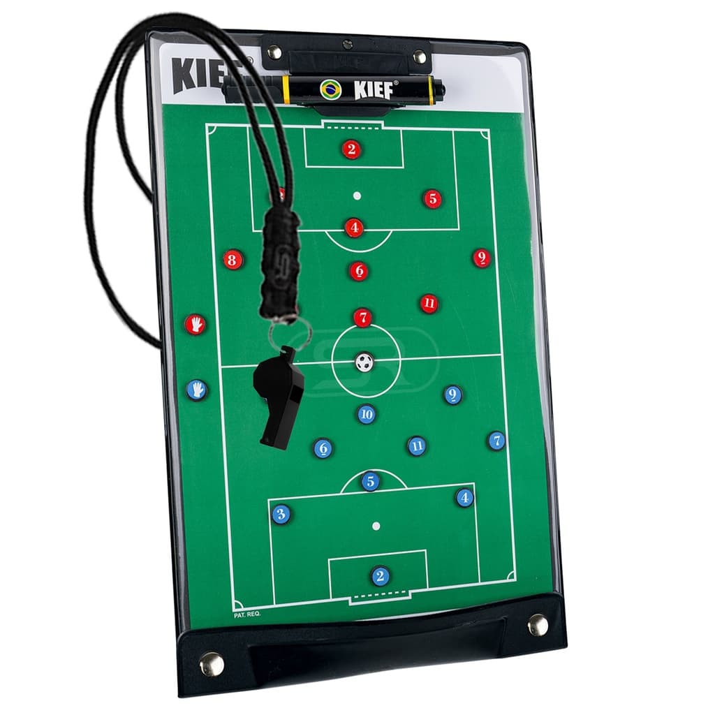 Prancheta Tática Magnética Futebol De Campo Kief C/ Apito