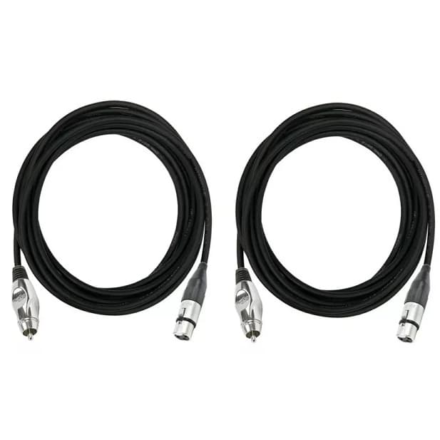 2 Cabos Rca / Xlr Fêmea 1+1 Blindado 3 Metros Santo Angelo