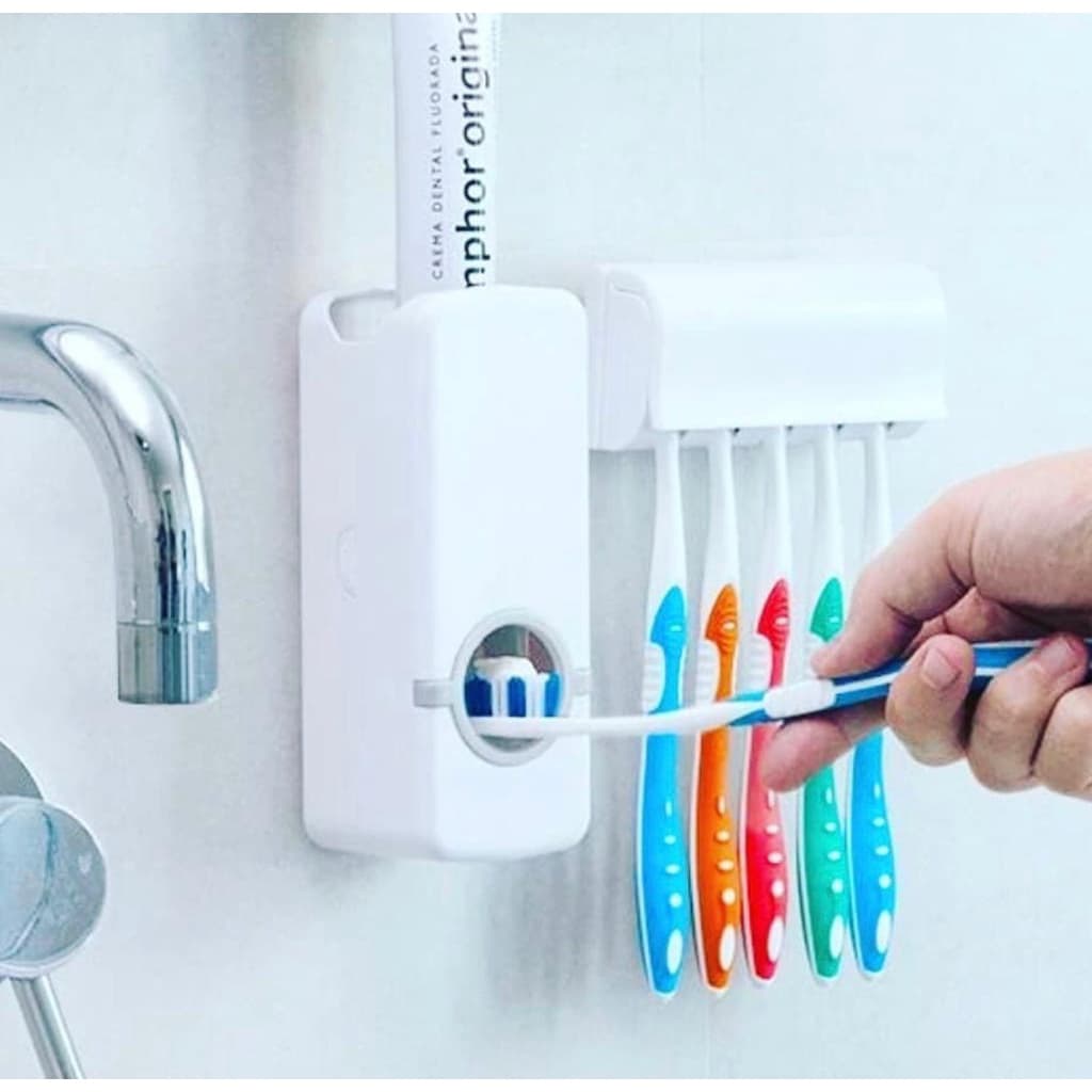 Dispenser Aplicador Pasta Dente Suporte Escovas Creme Dental