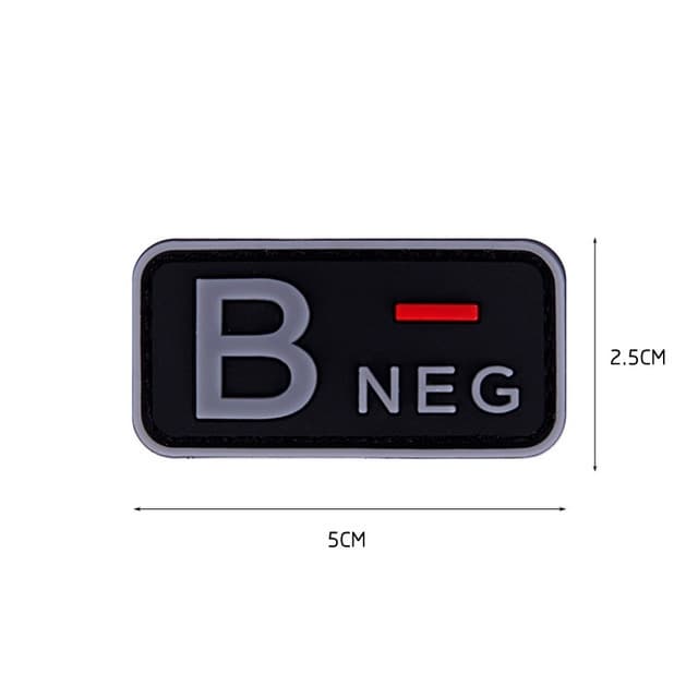 Patch Tipo Sanguíneo B- Emborrachado Com Velcro