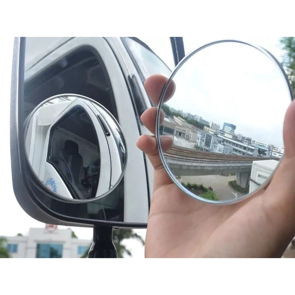 Espelho Auxiliar Biônico Retrovisor 90mm Convexo Ponto Cego Caminhões Onibus ( Olho de Gato )