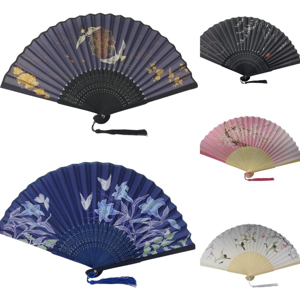 Leque Oriental  chique  pequeno de Bolsa