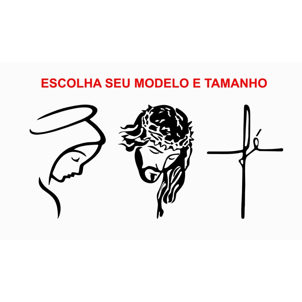 ADESIVO RELIGIOSOS ( carro, moto, caminhão, barco, paredes e moveis) (JESUS ou FÉ ou SANTA ) PRETO 27x18 ou 20x14