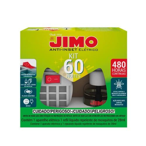 Anti inseto jimo elétrico kit 60 noites