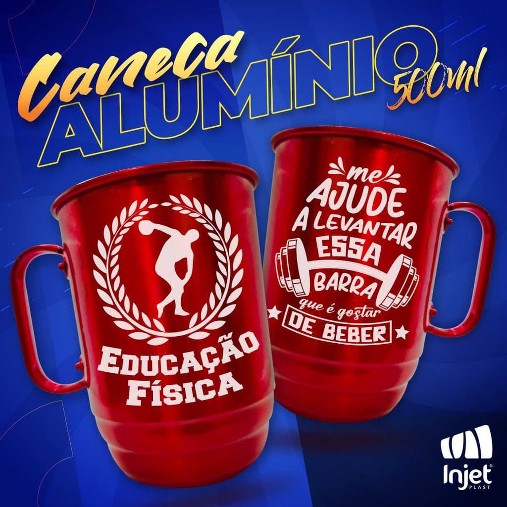 Kit 30 Canecas de Alumínio 500ml Personalizadas