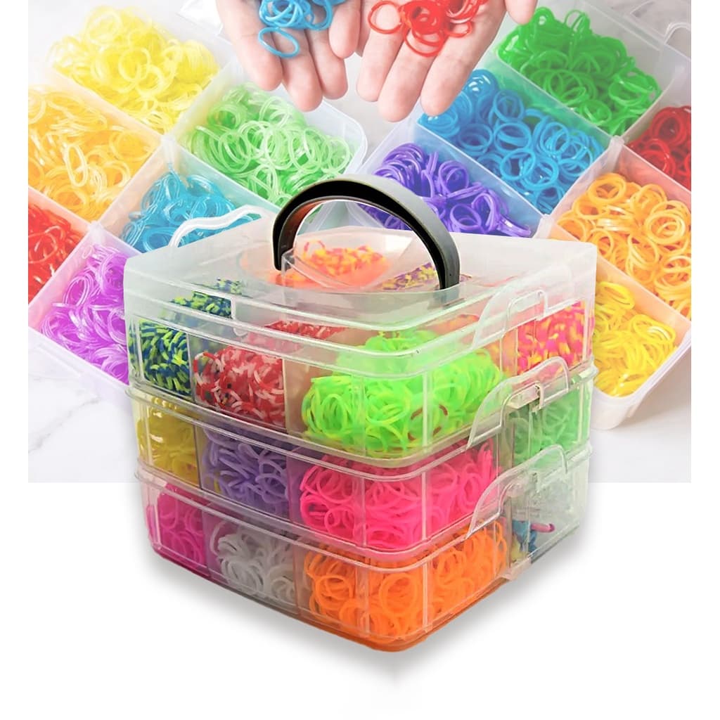 Maleta Kit Tear 3000 Elásticos Loom Band Pulseira