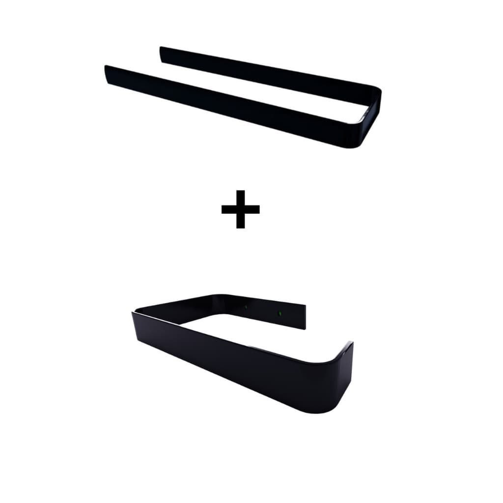 Kit Acessórios Para Banheiro Preto Fosco 2 Peças + Kit Instalação