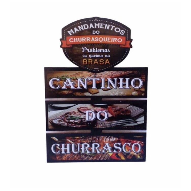 Placa Decorativa Cantinho do Churrasco Enfeite de Área  Gourmet e Rancho