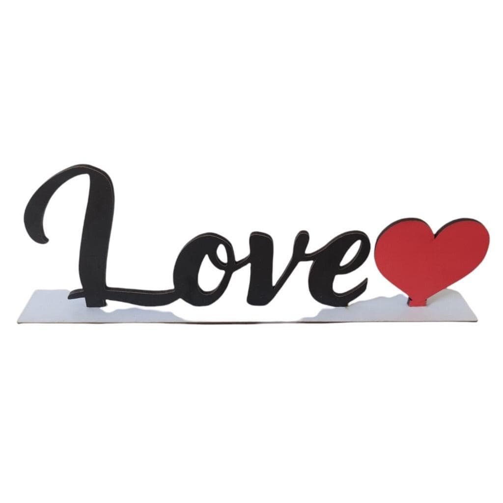Palavra Love Decorativa Para Mesa e Ármarinhos Decoração com Base
