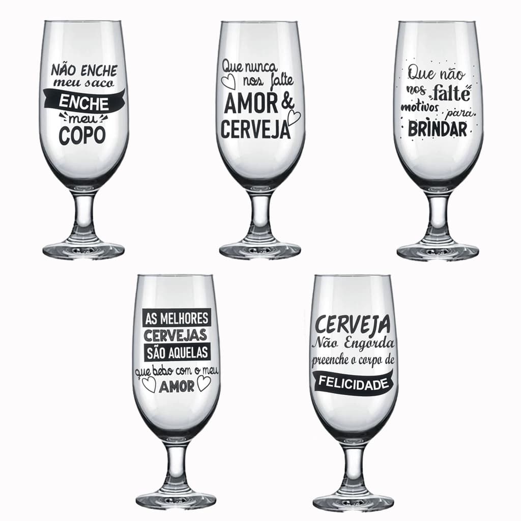1 Taça De Cerveja De 300ml De Vidro Personalizada Com Frases Engraçadas De Cerveja