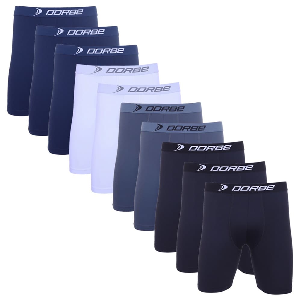 Kit 10 Cuecas Long Leg Algodão Dorbe Não Enrola Original Masculina Cueca Longa Cotton Boxer Ciclista