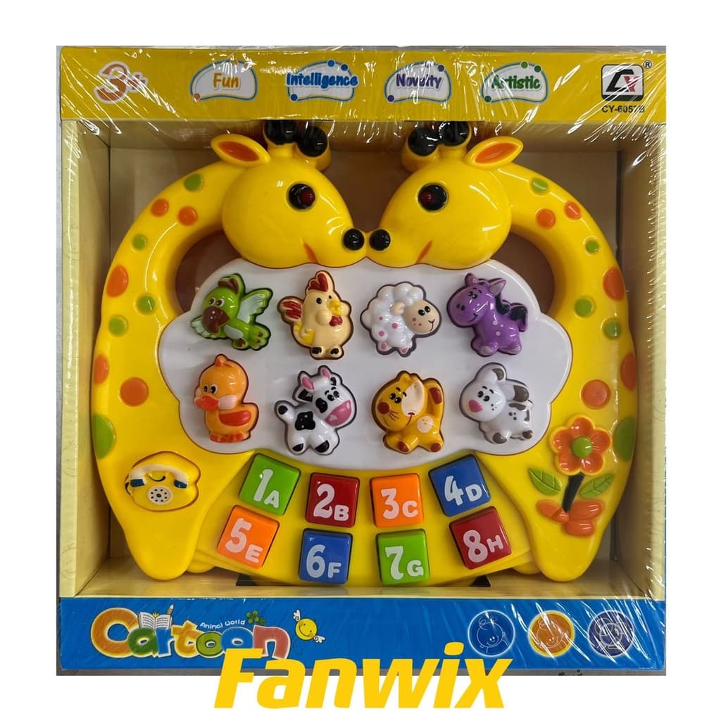 Piano Girafa Pianinho Infantil Teclado Musical Bebê Musical Inglês, Fanwix